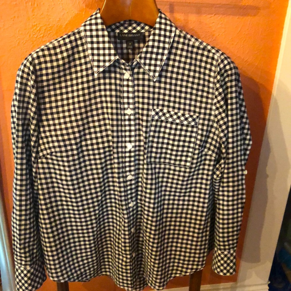 Lane Bryant 100% Cotton Button Down Blouse